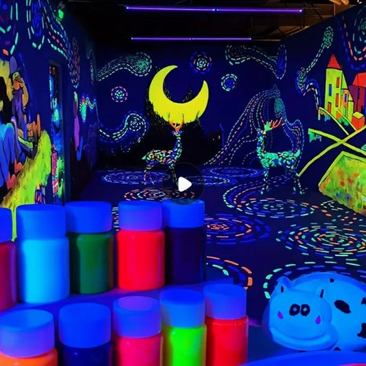 20 ml szuperfényes sötétben világító akrilfesték – vízálló, tartós, ruhára és dekorációra