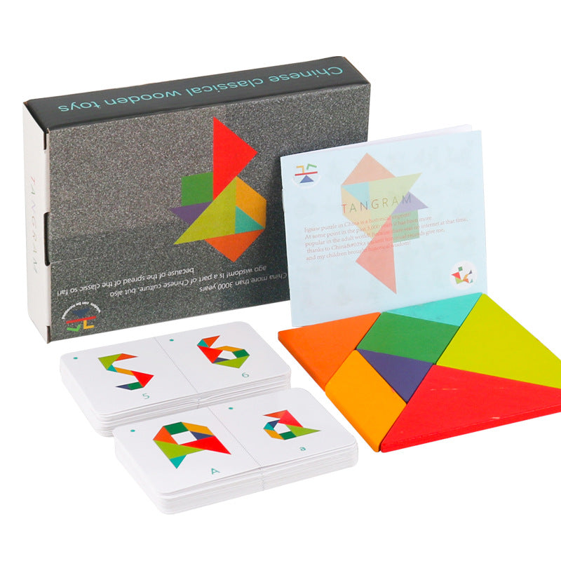 3D Tangram Puzzle – Kreatív fa kirakó gyerekeknek