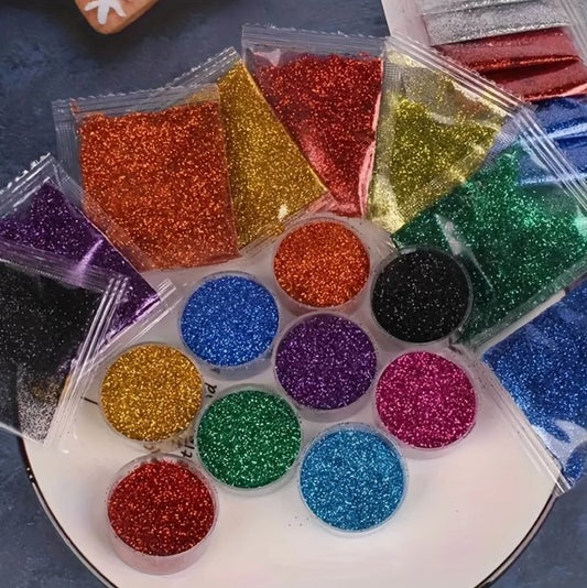 24 zacskó 12 színű varázslatos csillogás – pigmentpor és glitter DIY gyantaöntéshez