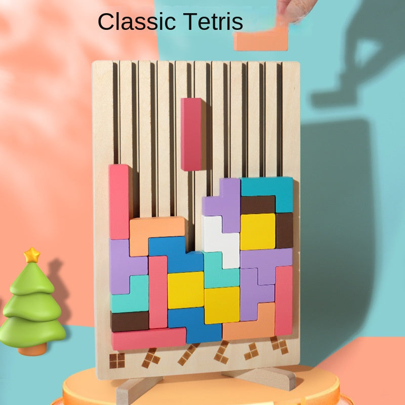 Fa Tetris puzzle játék gyerekeknek – Fejlesztő logikai játék, 4-6 éveseknek