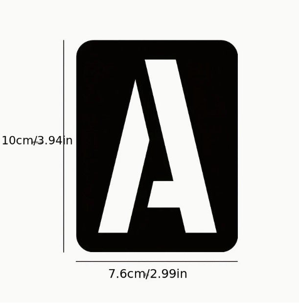 42 db Betű és Szám Sablon – Üreges újrahasználható műanyag sablonkészlet DIY falfestéshez, bútorhoz és dekorációhoz