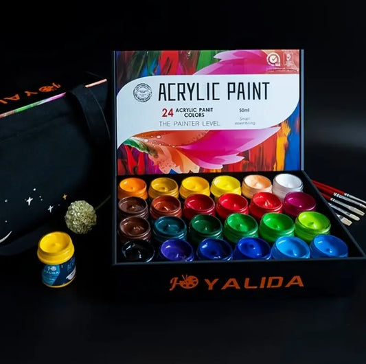 Professzionális akrilfestékkészlet – 12 vagy 24 szín × 50 ml, művészeknek és kreatív alkotáshoz