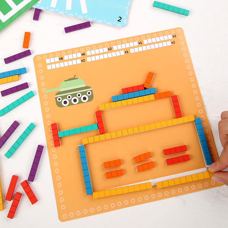 Fa számolós puzzle – Korai fejlesztő logikai játék gyerekeknek, 3 éves kortól
