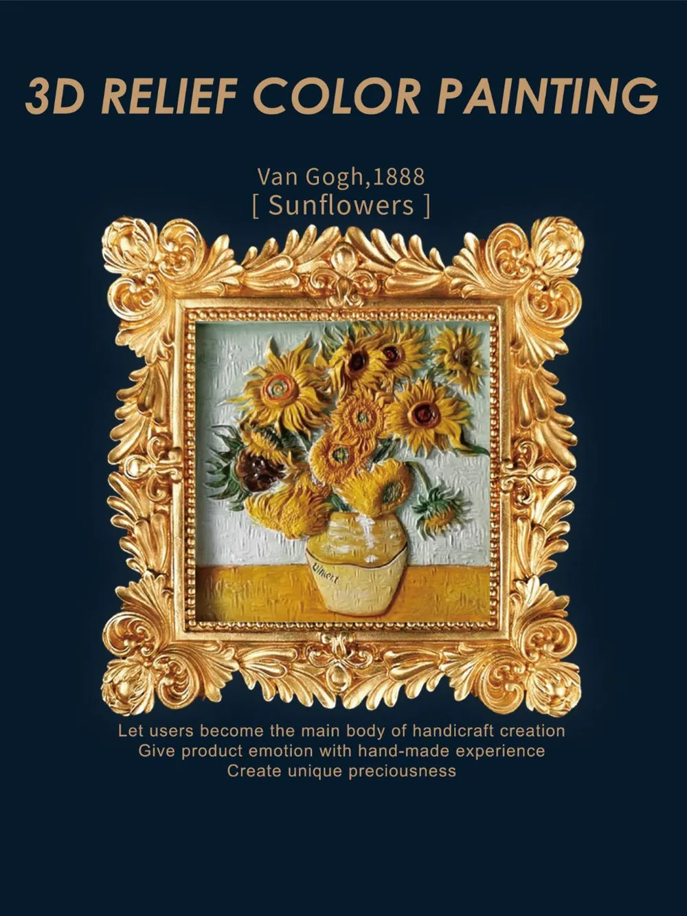 Van Gogh Napraforgók – 3D olajfestő készlet (DIY)