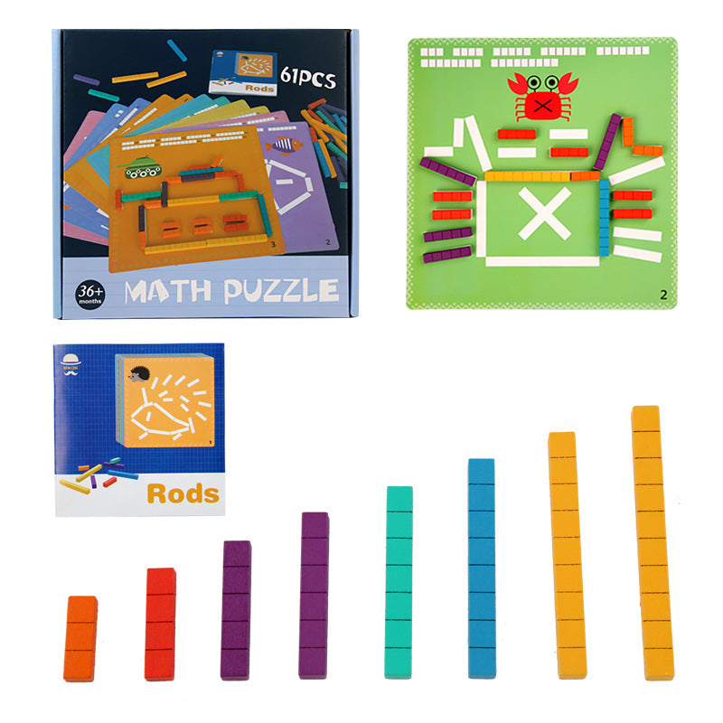 Fa számolós puzzle – Korai fejlesztő logikai játék gyerekeknek, 3 éves kortól