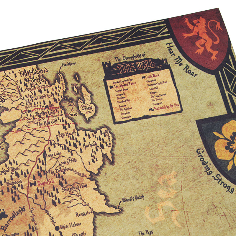 Westeros térkép – Game of Thrones kraft papír poszter (42×30 cm)