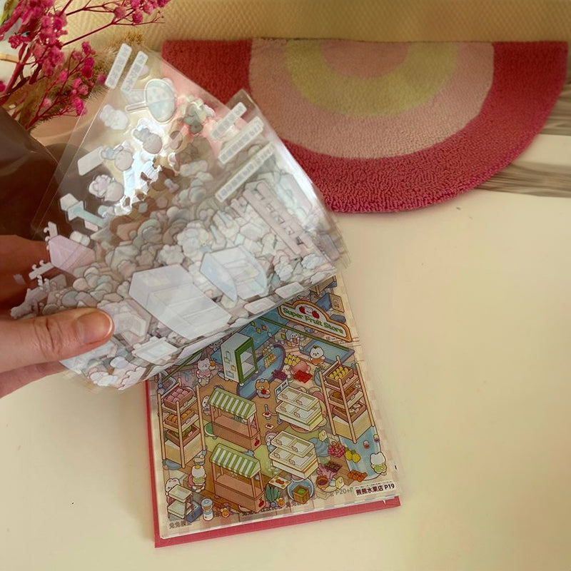 20 jelenetes 3D matricás könyv – DIY erdei falu, város és óceán témájú jelenetek