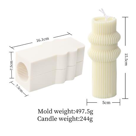 Csíkos szilikon gyertyaöntő forma – DIY kreatív öntőminta