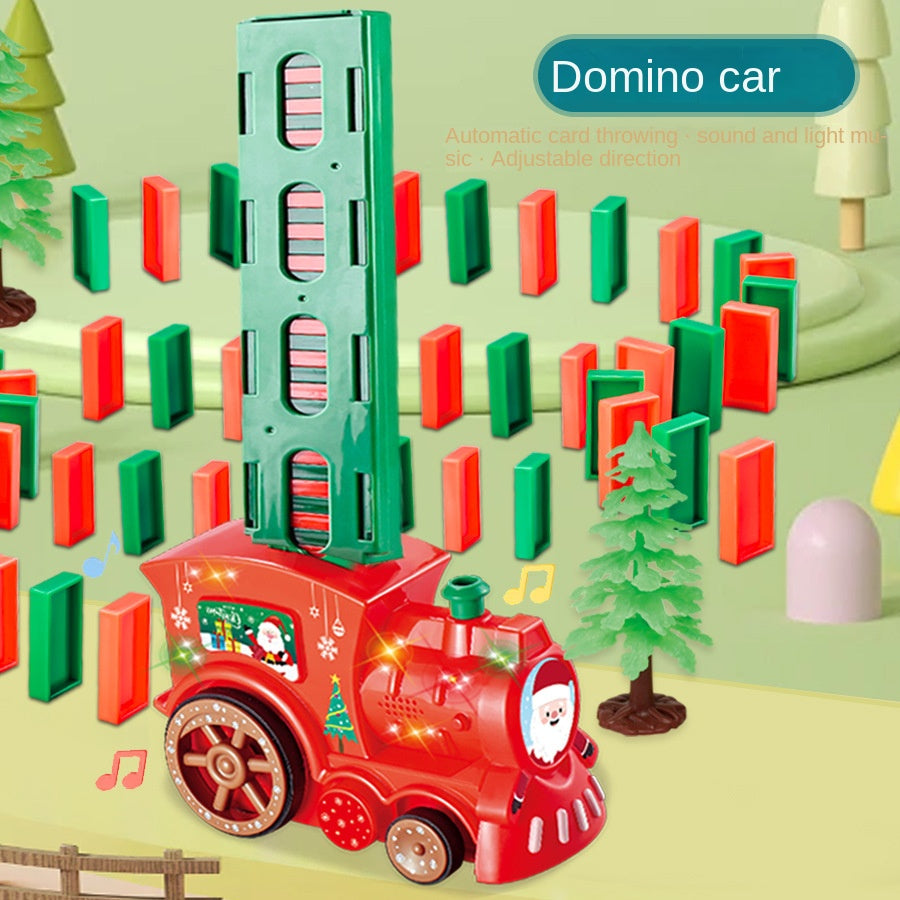 Dominós kisvonat – zenélő és világító interaktív játék gyerekeknek (DIY készlet)