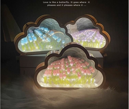 DIY tulipános éjjeli lámpa – kreatív hangulatfény átlátszó búrával