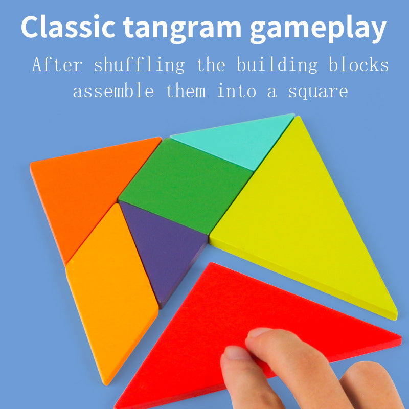 3D Tangram Puzzle – Kreatív fa kirakó gyerekeknek