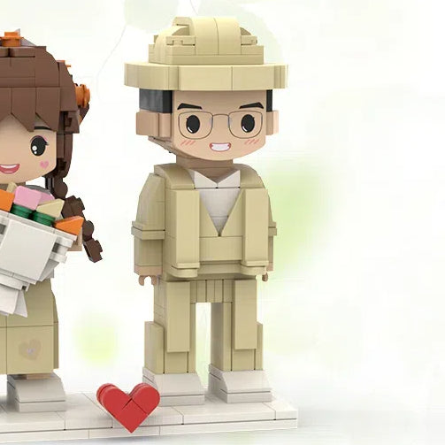 Egyedi LEGO stílusú fotófigura szerelmespároknak – személyre szabott DIY ajándék