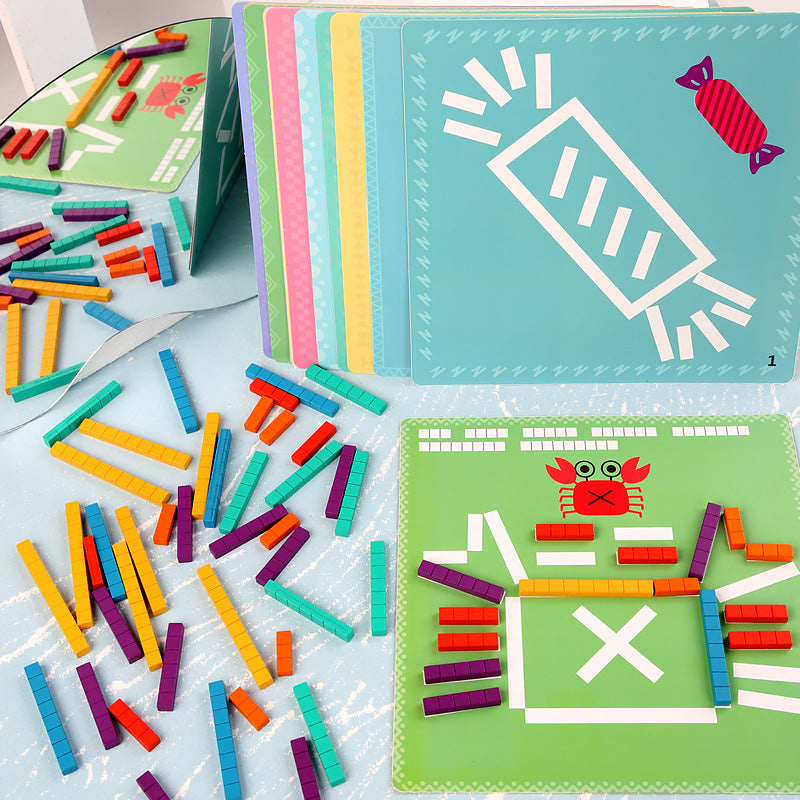 Fa számolós puzzle – Korai fejlesztő logikai játék gyerekeknek, 3 éves kortól
