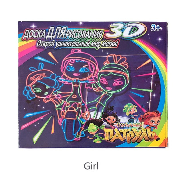 Magic Pad Deluxe – Világító 3D Rajztábla Gyerekeknek