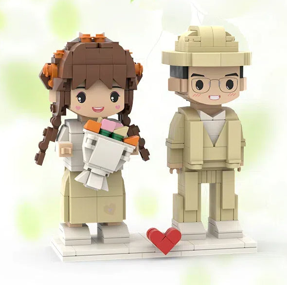 Egyedi LEGO stílusú fotófigura szerelmespároknak – személyre szabott DIY ajándék
