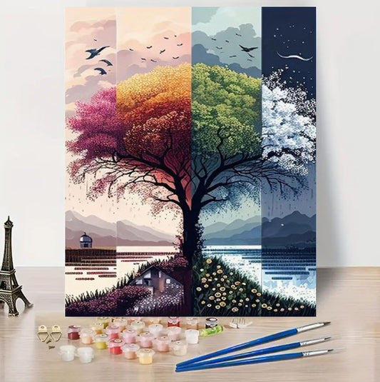 számozott festőkészlet – Négy évszakos fa