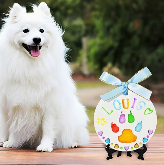 Készíts színes mancslenyomatot kutyádtól vagy cicádtól felirattal! Egyedi emlék, ajándék és dekoráció egyben.