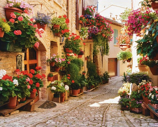 Szám szerinti festés – Modern utcai tájkép festőkészlet felnőtteknek (40×50 cm, keret nélkül)