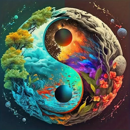 Számfestés – Tai Ji fa modern festőkép