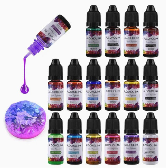 DIY UV epoxigyanta ékszerkészítő készlet – 10 ml műfesték alkoholgyanta pigment folyékony színező festék tinta diffúzió