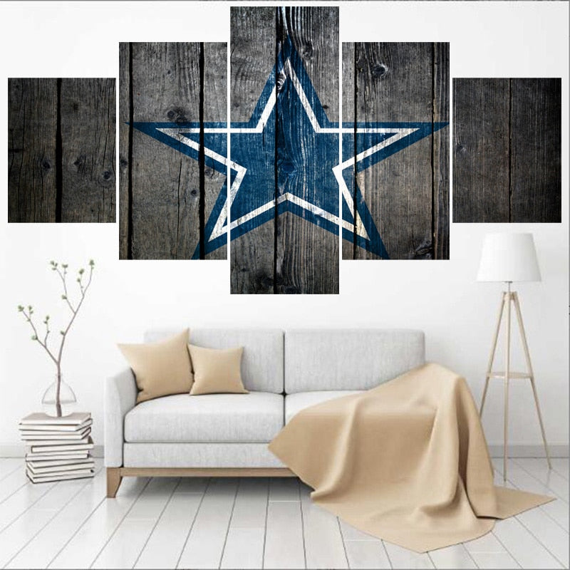 5 részes Cowboys csapat témájú vászonkép – Sportos faldekoráció