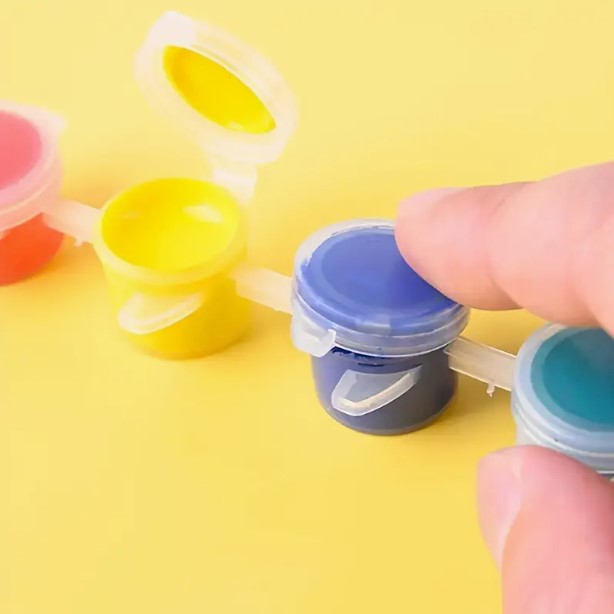 12 darabos akrilfesték szett ecsetekkel – kreatív DIY