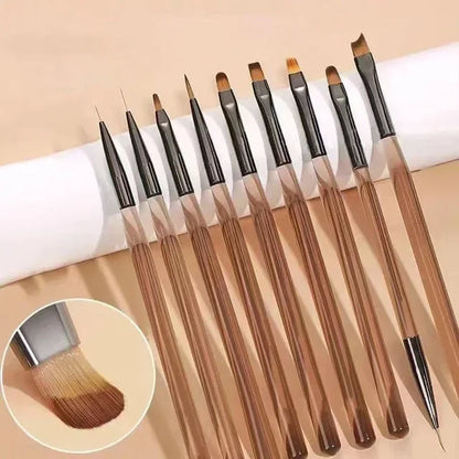 9 darabos UV Gél Körömfestő Ecsetkészlet – DIY körömdíszítő szett