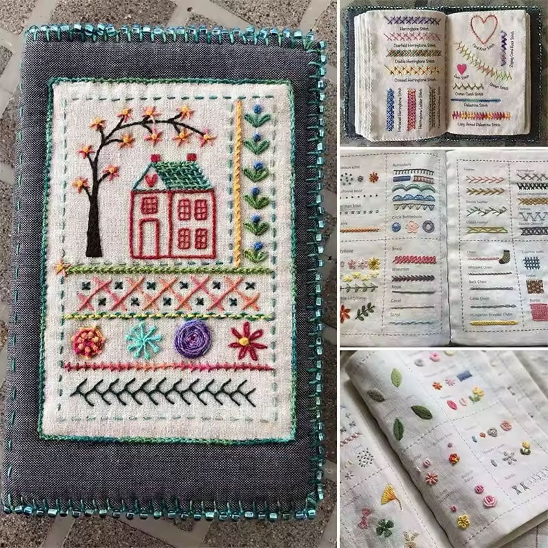 DIY hímzőkönyv utánzat lenvászonból – varrás és hímzés gyerekeknek