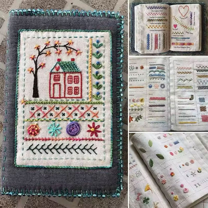 DIY hímzőkönyv utánzat lenvászonból – varrás és hímzés gyerekeknek