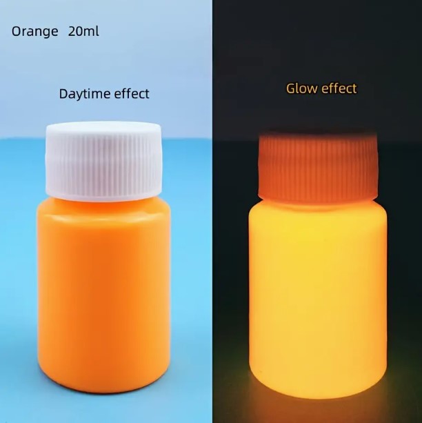 20 ml szuperfényes sötétben világító akrilfesték – vízálló, tartós, ruhára és dekorációra