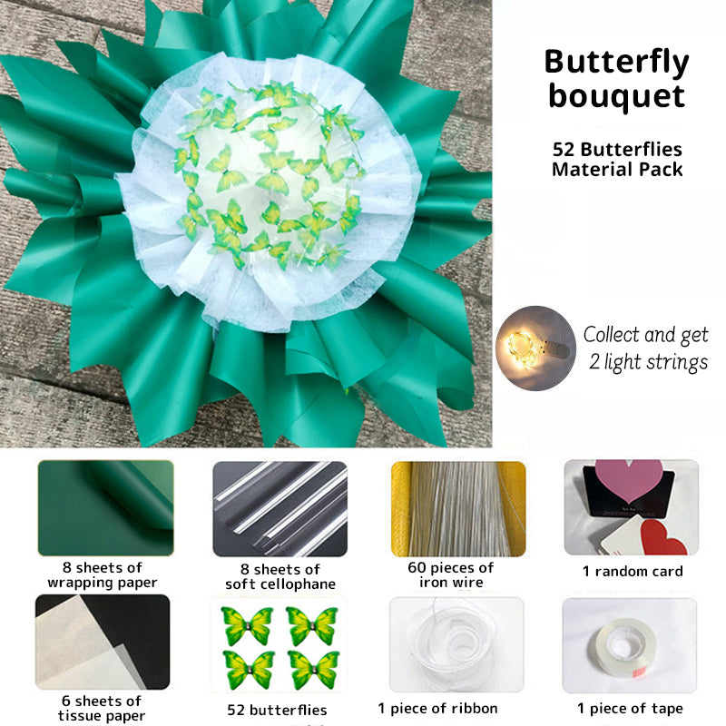 DIY Pillangós Virágcsokor Világító Füzérrel