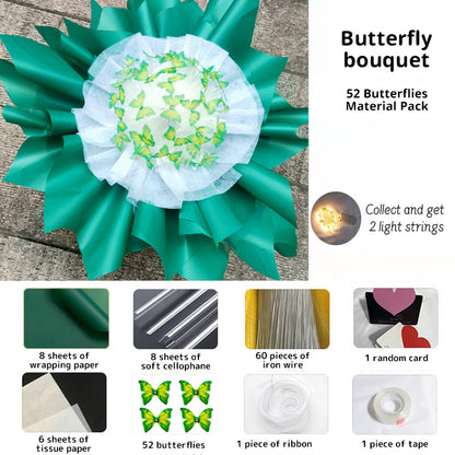 DIY Pillangós Virágcsokor Világító Füzérrel