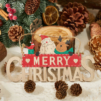 Merry Christmas feliratú fa tábla – karácsonyi DIY dekorációs akasztó