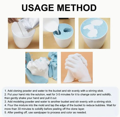 DIY 3D kézformázó öntőkészlet – emlékalkotás pároknak, családnak, barátoknak
