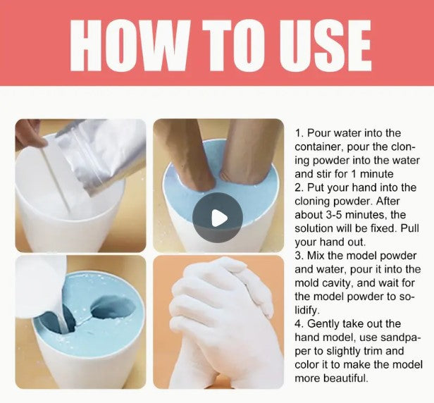 DIY 3D kézformázó öntőkészlet – emlékalkotás pároknak, családnak, barátoknak