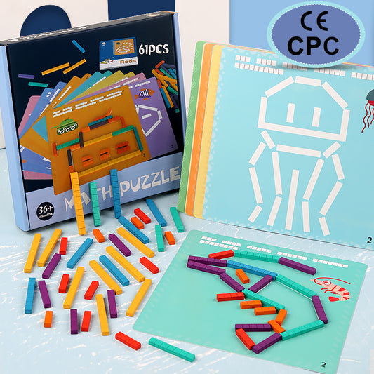 Fa számolós puzzle – Korai fejlesztő logikai játék gyerekeknek, 3 éves kortól
