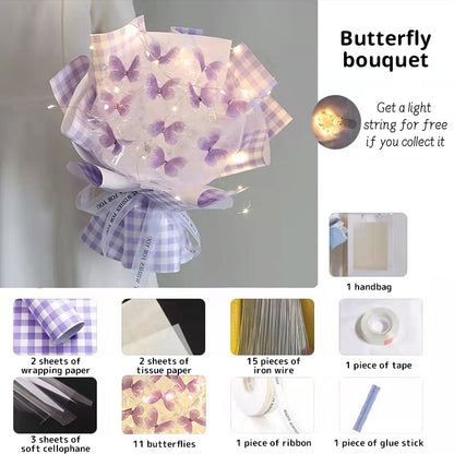 DIY Pillangós Virágcsokor Világító Füzérrel