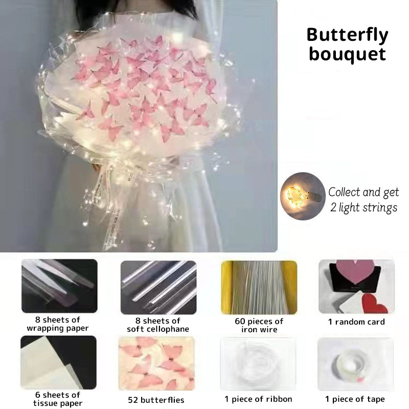DIY Pillangós Virágcsokor Világító Füzérrel