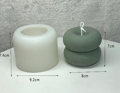 Geometrikus fánk alakú szilikon öntőforma – gyertya, gipsz és fondant formázáshoz