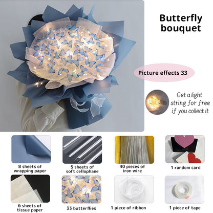DIY Pillangós Virágcsokor Világító Füzérrel