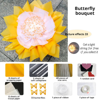 DIY Pillangós Virágcsokor Világító Füzérrel