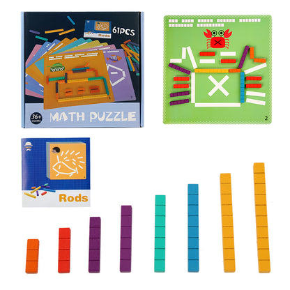 Fa számolós puzzle – Korai fejlesztő logikai játék gyerekeknek, 3 éves kortól