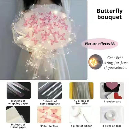 DIY Pillangós Virágcsokor Világító Füzérrel