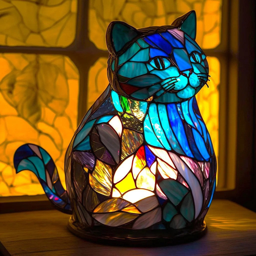 Világítós állatfigura LED dísz – USB-s gyanta hangulatlámpa