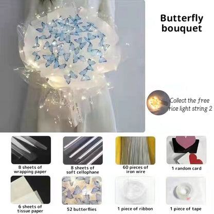 DIY Pillangós Virágcsokor Világító Füzérrel