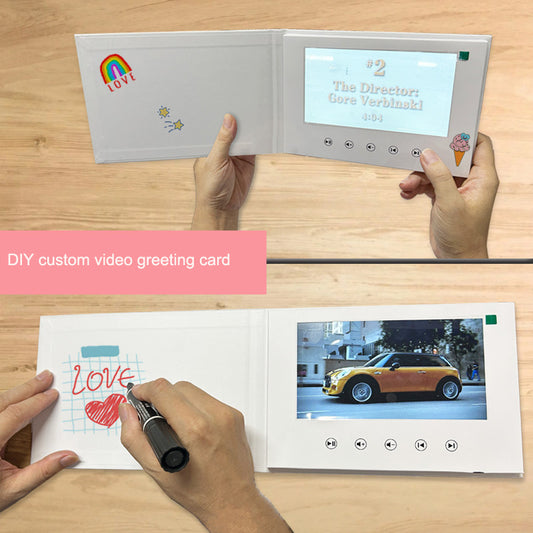 Videós üdvözlőkártya – 3D zenés köszöntő DIY funkcióval, 7" IPS kijelzővel