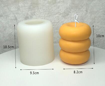 Geometrikus fánk alakú szilikon öntőforma – gyertya, gipsz és fondant formázáshoz