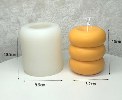 Geometrikus fánk alakú szilikon öntőforma – gyertya, gipsz és fondant formázáshoz