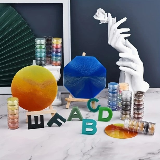 6 db-os gyöngyházfényű mica pigmentpor – DIY epoxi gyantához, gyertyákhoz és ékszerekhez