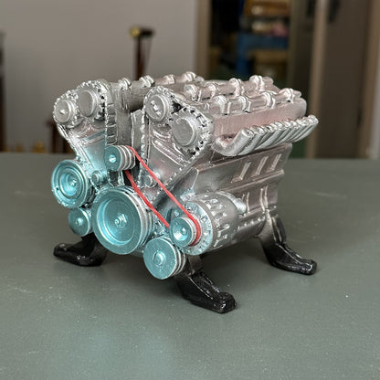 8 hengeres autómotor makett – fém hatású DIY modell
